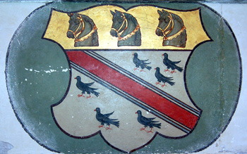 Coat of arms of Sir John Gostwick on his tomb August 2010